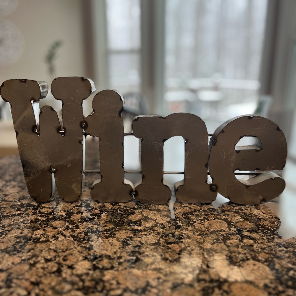 Metal “Wine” sign